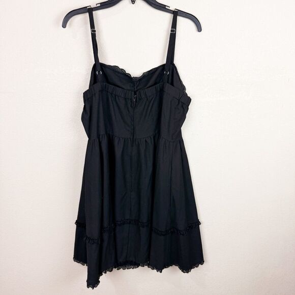 Black Goth Alternative Lace Up Mini Dress XL Halloween Thorn and Fable Hot Topic - Picture 4 of 6